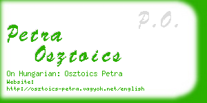 petra osztoics business card